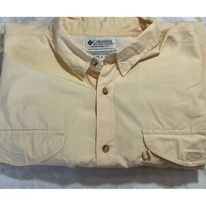 Columbia Shirt Mens Size 2XL PFG Performance Fishing Gear, Soft Yellow, Vented